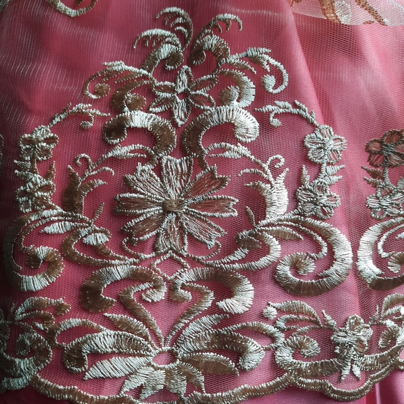 💝Dress, Girls Size: 3T, Color Pink/Gold lace - Picture 7 of 11